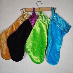 Christmas Stocking Bundle Velvet Felt Sequin bundle of 4